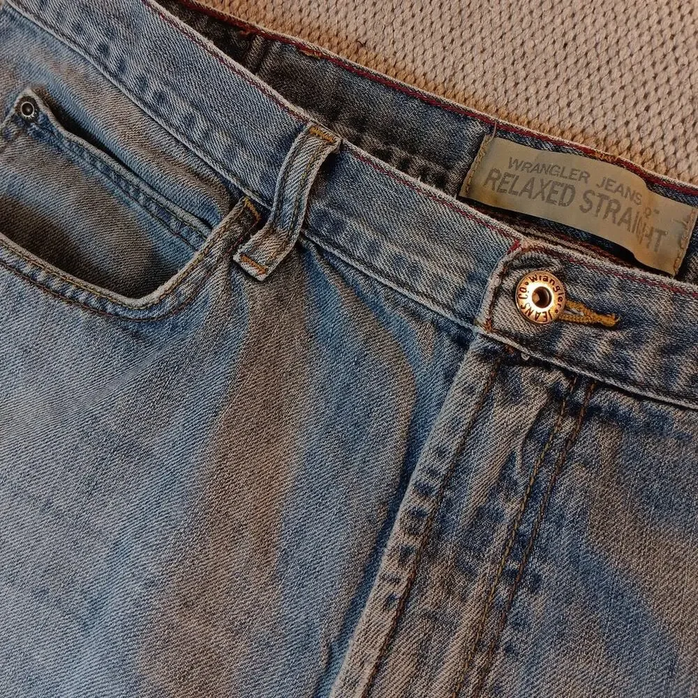 Wrangler Jeans Co. Vintage‎ Jeans 36X32 Blue Fade Relaxed Straight Barbed Wire